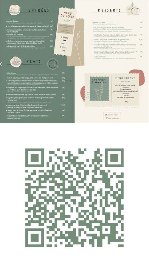 carte restaurant qr code