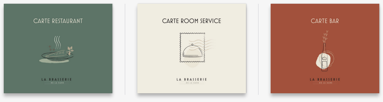 cartes restauration de l'hôtel
